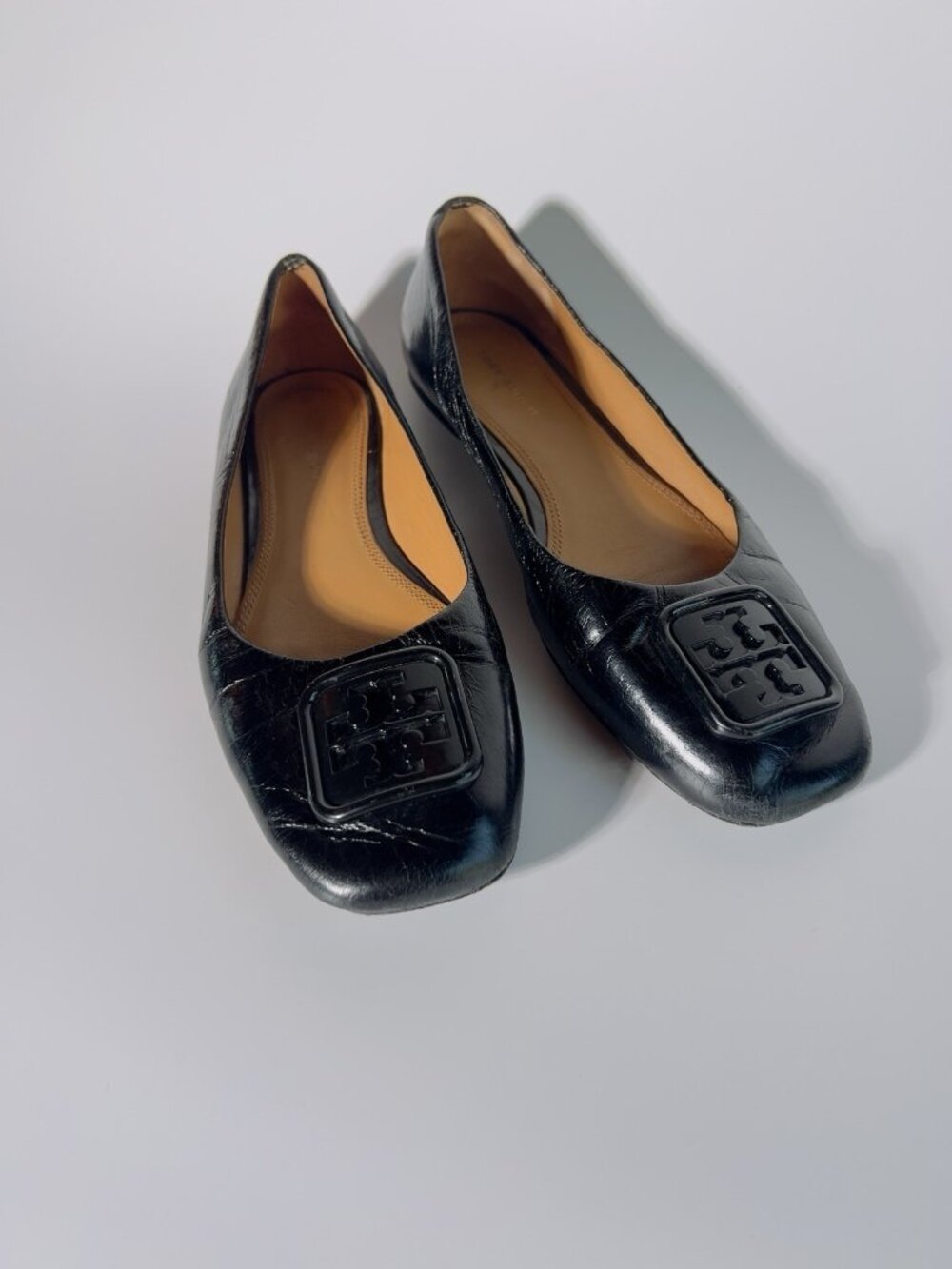 Tory Burch Georgina Leather Ballet Flats Black Size 6.5 M - Picture 4 of 14